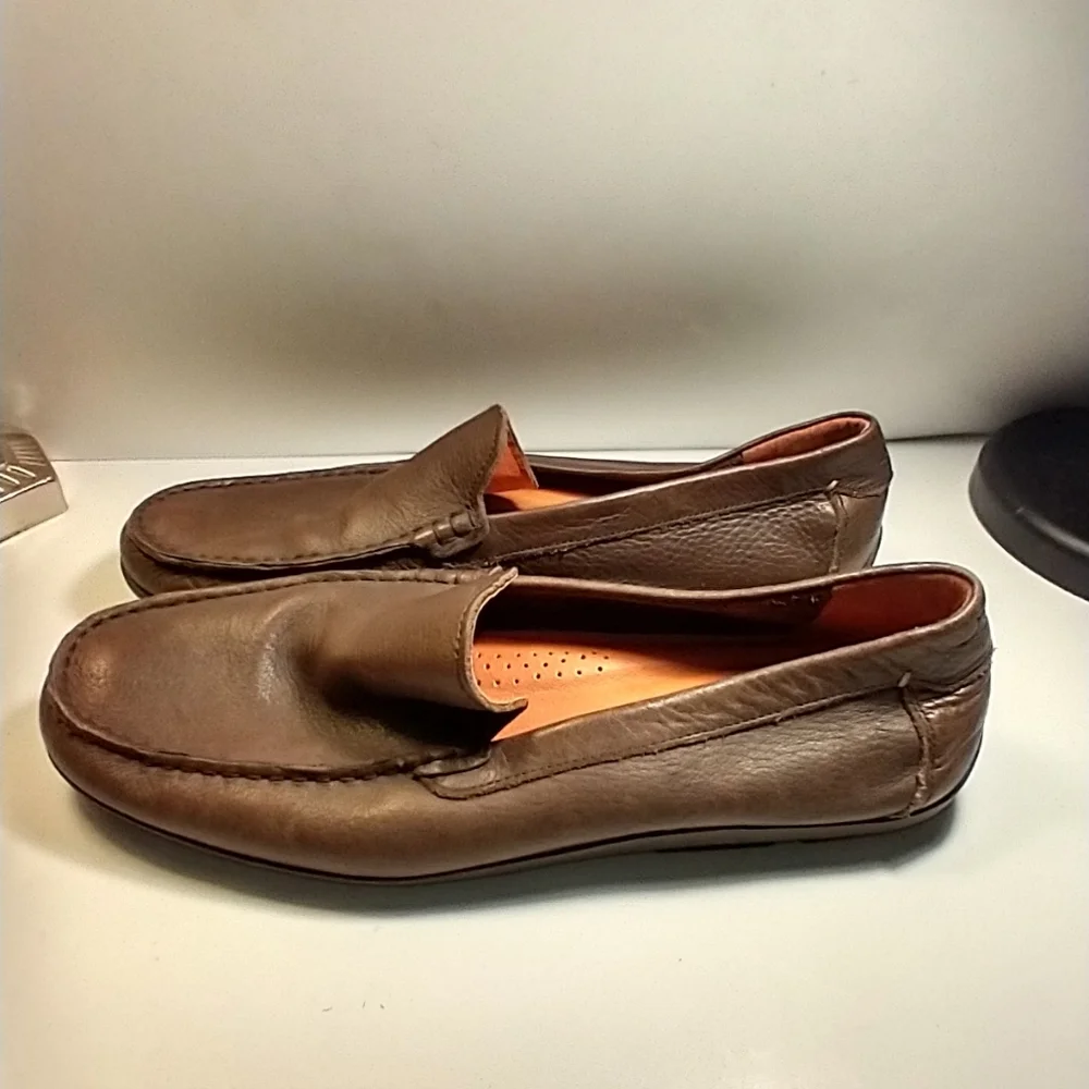 Tommy Bahama Nassau Venetian Brown Leather Loafers Shoes Men's sz 11.5D.